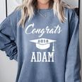 Congrats 2018 Adam College High School Graduation Comfort Colors Sweatshirt Blue Jean