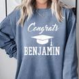 Congrats Benjamin College High School Graduation Comfort Colors Sweatshirt Blue Jean