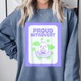 Cool Fun Cute Proud Introvert Cat Character For Men Women Comfort Colors Sweatshirt Blue Jean