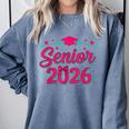 Coquette Pink Bow Senior 2026 Class Of Graduation Comfort Colors Sweatshirt Blue Jean