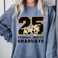 Criminal Justice Graduate Graduated Class Of 2025 Graduation Comfort Colors Sweatshirt Blue Jean