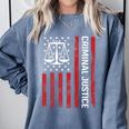 Criminal Justice Major College Student Graduate Graduation Premium Comfort Colors Sweatshirt Blue Jean