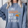 I Like Croissant And Maybe 3 People Baking Introvert Foodie Comfort Colors Sweatshirt Blue Jean