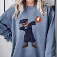 Cute Dabbing Kid Elementary School Graduation Baseball Comfort Colors Sweatshirt Blue Jean