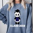 Cute Graduation Panda Class 2018 Comfort Colors Sweatshirt Blue Jean