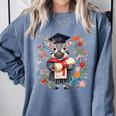Cute Graduation Zebra Holding Diploma T Shirt Comfort Colors Sweatshirt Blue Jean