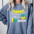 Cute Happy Last Day Of 1st Grade Shirt Kids Graduation Comfort Colors Sweatshirt Blue Jean