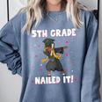 Dabbing Graduation Class Of 2025 Girls 5th Grade Nailed It Comfort Colors Sweatshirt Blue Jean