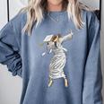 Dabbing Graduation Class Of 2025 Woman Graduation Comfort Colors Sweatshirt Blue Jean