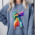 Dabbing Graduation Women Comfort Colors Sweatshirt Blue Jean