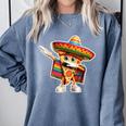 Dabbing Mexican Pizza Dance Food Lover Graduation Comfort Colors Sweatshirt Blue Jean