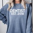 Dentist Graduation Dentist Est 2018 Tee Him Her Comfort Colors Sweatshirt Blue Jean