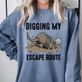 Digging My Escape Route Armadillo Introvert Humor Comfort Colors Sweatshirt Blue Jean Digging My Escape Route Armadillo Introvert Humor Comfort Colors Sweatshirt Blue Jean