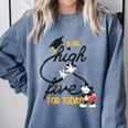 Disney Mickey Mouse A Big High Five For Today Graduation Comfort Colors Sweatshirt Blue Jean