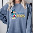 Disney Mickey Mouse Cap & Gown '25 Graduation Class Of 2025 Premium Tri-Blend Comfort Colors Sweatshirt Blue Jean