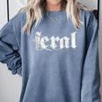 Distressed Sarcastic Wild Women Introvert People Men Feral Comfort Colors Sweatshirt Blue Jean