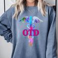 Doctor Of Occupational Therapy OTD Caduceus Graduation Comfort Colors Sweatshirt Blue Jean