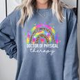 Doctor Of Physical Therapy Therapist DPT Graduation Rainbow Comfort Colors Sweatshirt Blue Jean