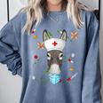 Donkey Nurse RN ER Nursing School Graduation Comfort Colors Sweatshirt Blue Jean
