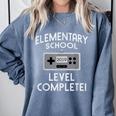 Elementary School Graduation Level Complete Gamer Comfort Colors Sweatshirt Blue Jean