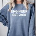 Engineering Graduation Engineer Est 2018 Tee Comfort Colors Sweatshirt Blue Jean