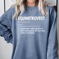 Equinetrovert Definition Equestrian Introvert Horse Lover Comfort Colors Sweatshirt Blue Jean