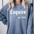 Esquire Established 2023 New Lawyer Graduation Comfort Colors Sweatshirt Blue Jean