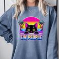 Ew Cat Misanthrope Introvert Synthwave 80s Comfort Colors Sweatshirt Blue Jean Ew Cat Misanthrope Introvert Synthwave 80s Comfort Colors Sweatshirt Blue Jean