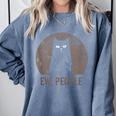 Ew People Introvert Cat Meow Cat Lover Men Women Kids Comfort Colors Sweatshirt Blue Jean