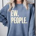 EW People Introvert Sarcastic Graphic Style Comfort Colors Sweatshirt Blue Jean