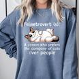 Felinetrovert Definition Cat Lover Introvert Humor Cats Comfort Colors Sweatshirt Blue Jean