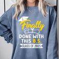 Finally Done With This BS Class Of 2025 College Graduation Premium Tri-Blend Comfort Colors Sweatshirt Blue Jean