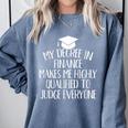Finance Major Graduation Comfort Colors Sweatshirt Blue Jean