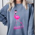 Flamingo Nailed It Graduation Flamingo Comfort Colors Sweatshirt Blue Jean