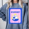 Fun Cute Introvert Cat Character With Wine Comfort Colors Sweatshirt Blue Jean Fun Cute Introvert Cat Character With Wine Comfort Colors Sweatshirt Blue Jean
