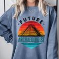 Future Archaeologist Pyramid Archaeology Student Graduation Comfort Colors Sweatshirt Blue Jean