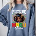 Future HBCU Grad Girl HBCU Toddler Kids Graduation Comfort Colors Sweatshirt Blue Jean
