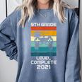 Gamer Graduation 2021 Retro 9th Grade Level Complete Comfort Colors Sweatshirt Blue Jean