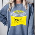 Go Away I'm Introverting Antisocial Shy Introvert Comfort Colors Sweatshirt Blue Jean