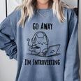Go Away I'm Introverting Cat Introvert Anxiety Anxious Comfort Colors Sweatshirt Blue Jean Go Away I'm Introverting Cat Introvert Anxiety Anxious Comfort Colors Sweatshirt Blue Jean