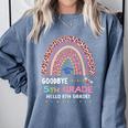 Goodbye 5TH Grade Graduation 2024 Hello 6TH Grade Rainbow Comfort Colors Sweatshirt Blue Jean