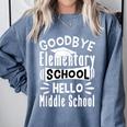 Goodbye Elementary School Graduation Hello Middle School Comfort Colors Sweatshirt Blue Jean