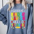 Goodbye Kinder Garten Hello 1st Grade Graduation 2024 Comfort Colors Sweatshirt Blue Jean