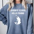 Goodbye School Hello Fishing Graduation T-Shirt Comfort Colors Sweatshirt Blue Jean