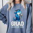 Grad Class Of 2025 Boys Shark Graduation Graduated Comfort Colors Sweatshirt Blue Jean