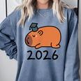 Grad Class Of 2026 Capybara Graduation Graduated Kids Comfort Colors Sweatshirt Blue Jean