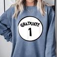 Graduate 1 Graduation Shirt Comfort Colors Sweatshirt Blue Jean