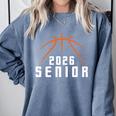 Graduate Senior Class Of 2026 Basketball Player Graduation Comfort Colors Sweatshirt Blue Jean