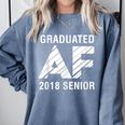 Graduated AF 2018 Senior Graduation Shirt Comfort Colors Sweatshirt Blue Jean