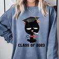I Graduated Class Of2023 Cat Graduation Comfort Colors Sweatshirt Blue Jean